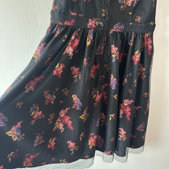 ModCloth Womens Delightful Sight A Line‎ Black Floral Lace Overlay Dress Size XL - Picture 12 of 13